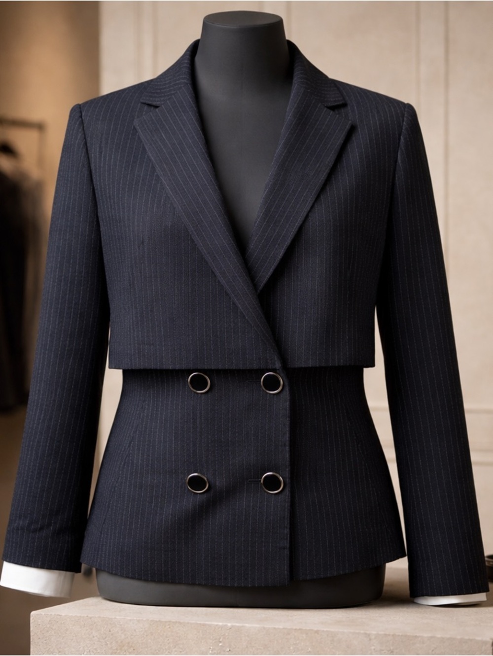 ROSEANNA 5 Rue Froissart Rich Lloyd Women Navy Double Breasted Jacket Size 38